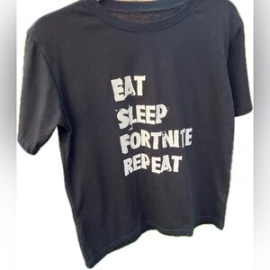 Fortnite T-Shirt, Size Boys L, Black and White, Cotton/Polyester blend.